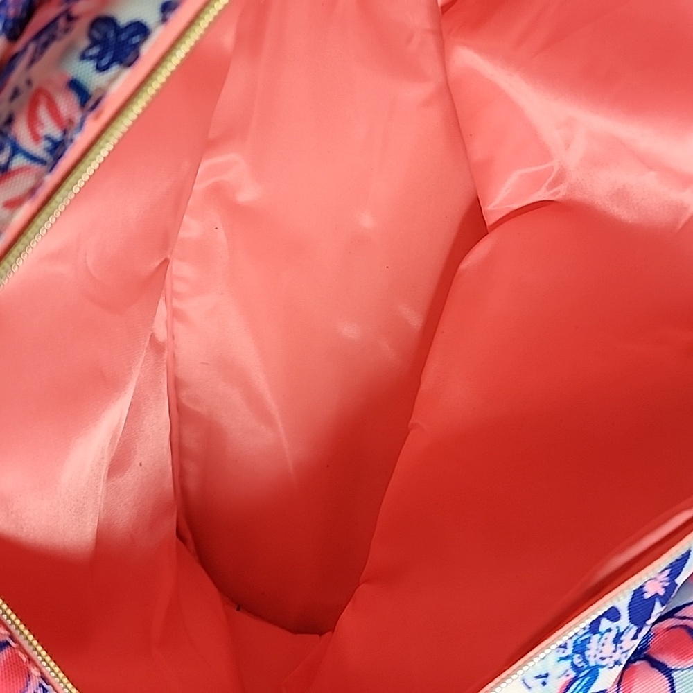 Lilly Pulitzer Pink and Blue Floral Bag with Gold Straps- NWOT - Picture 9 of 11